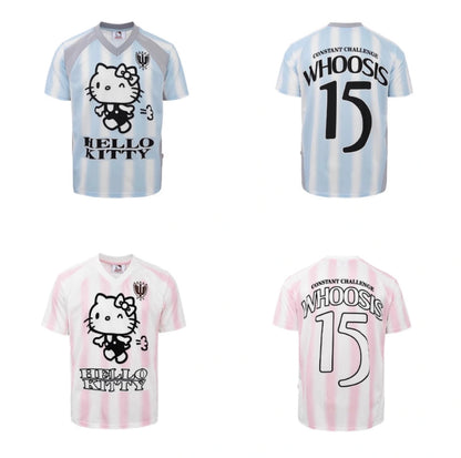 T-shirts de football à rayures Kitty