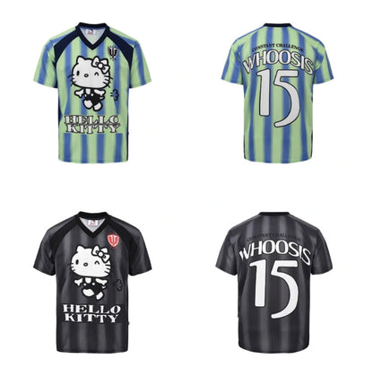 T-shirts de football à rayures Kitty