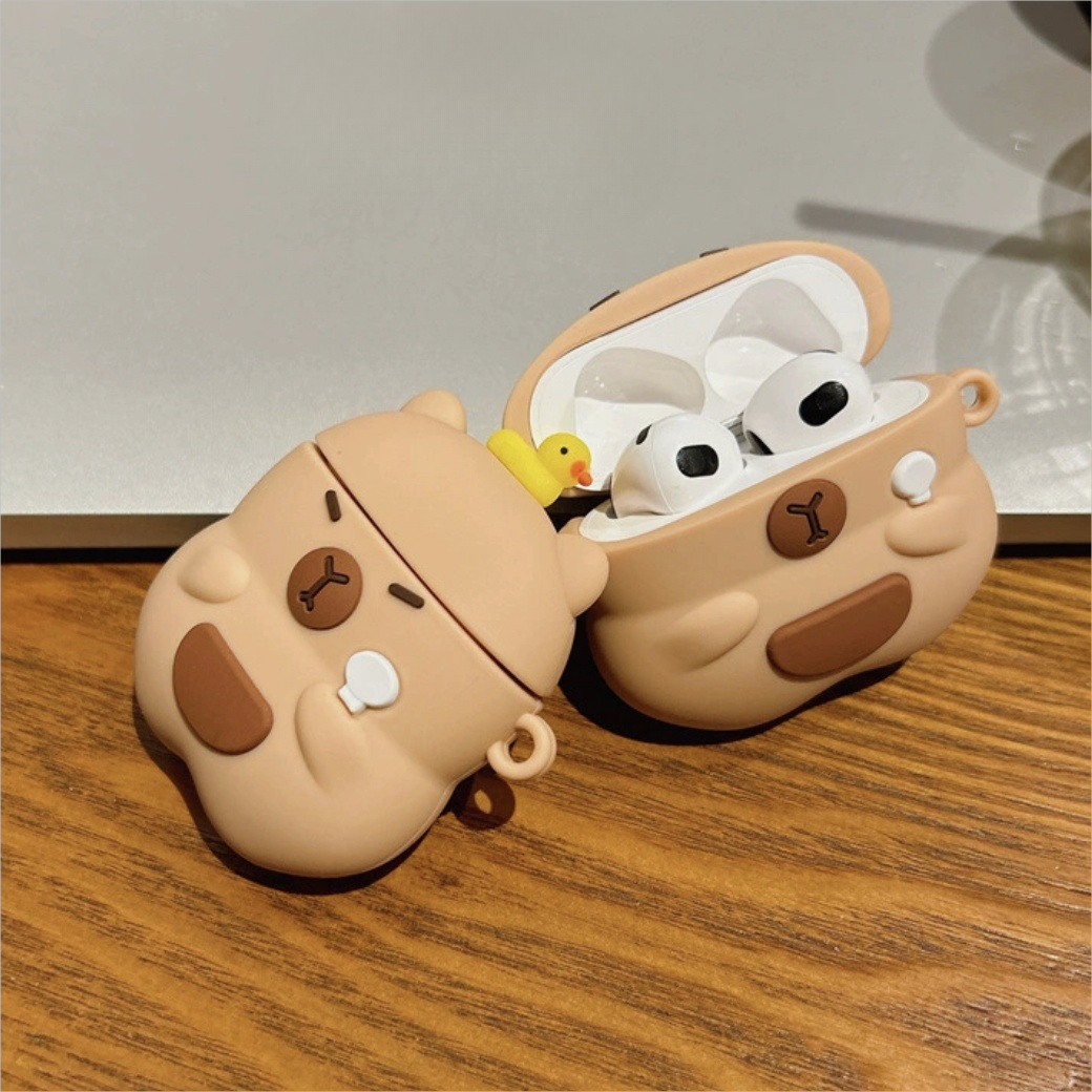 Étui pour écouteurs en silicone Kawaii Capybara