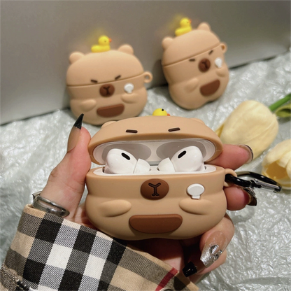 Étui pour écouteurs en silicone Kawaii Capybara