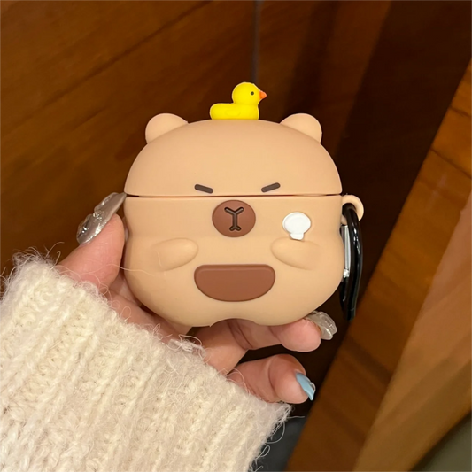 Kawaii Capybara Silicone Earphone Case