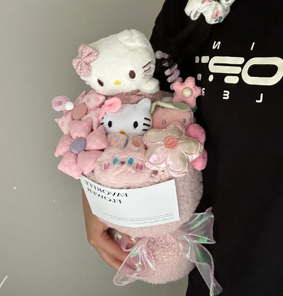 Bouquet de fleurs en peluche Kawaii