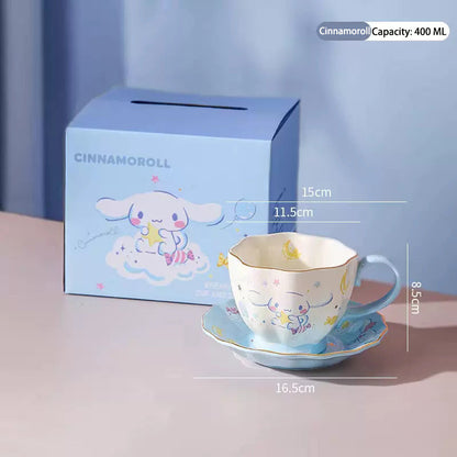 400ml Cute Coffee Cup and Saucer