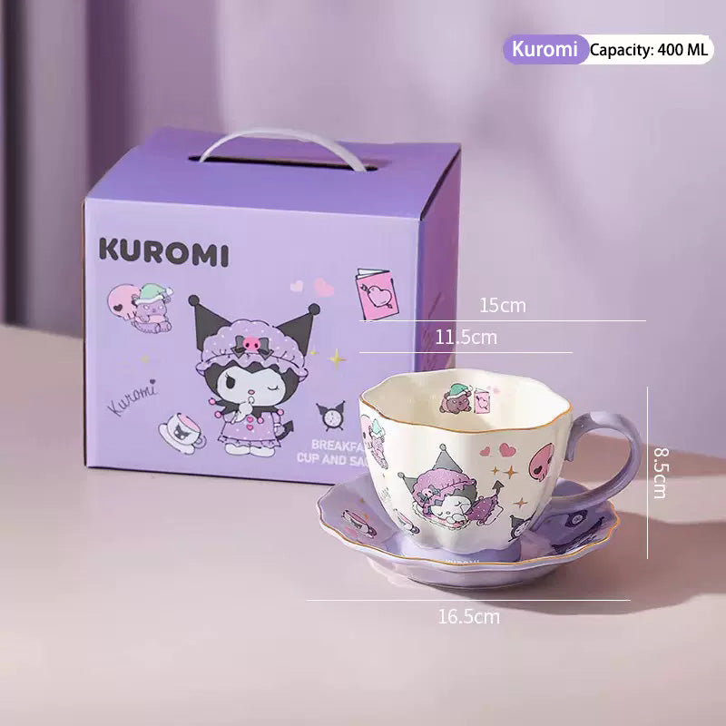 400ml Cute Coffee Cup and Saucer