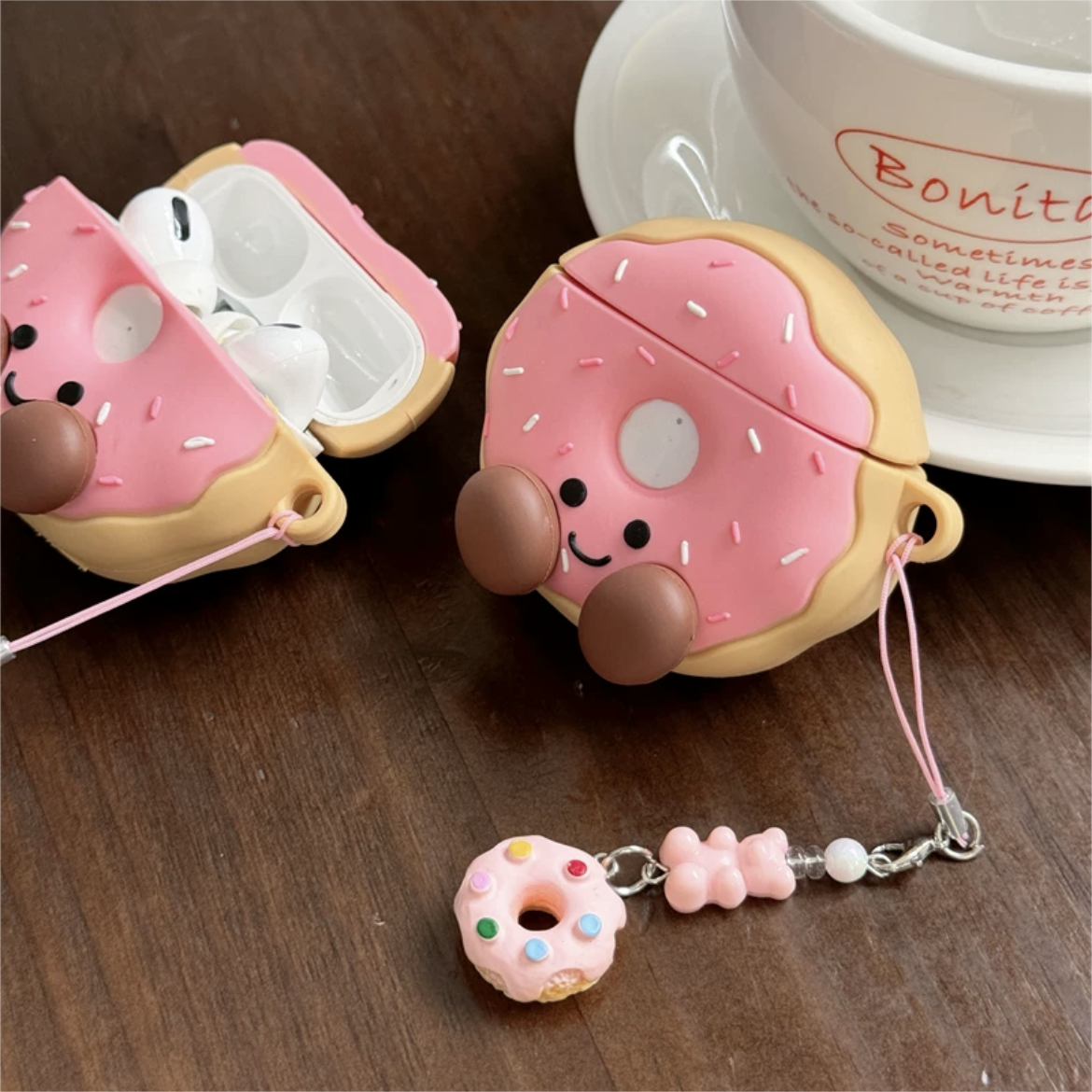 Smile Donut AirPods Earphone Case With Accessories