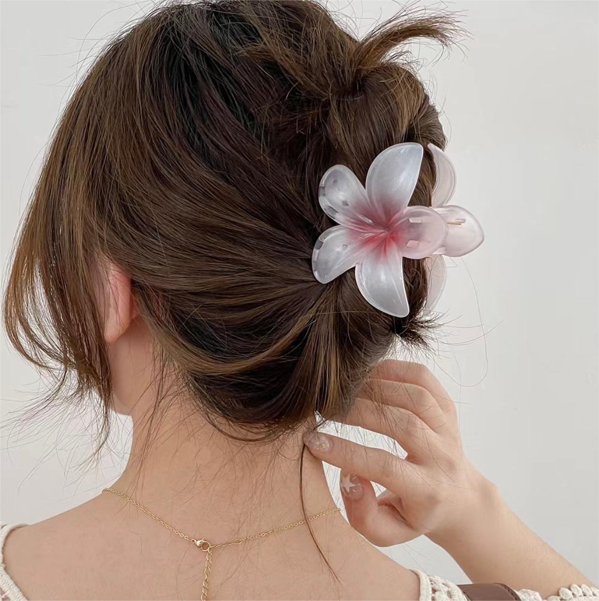 Gradient Flower Hair Clip Hair Claw Set