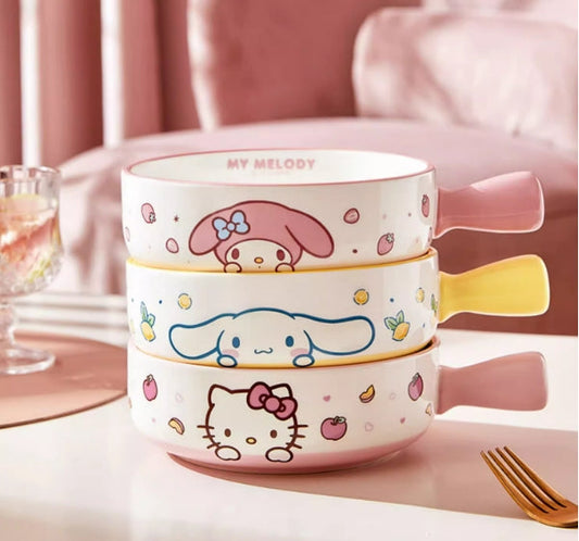 Cartoon Handle Ceramic Bowl