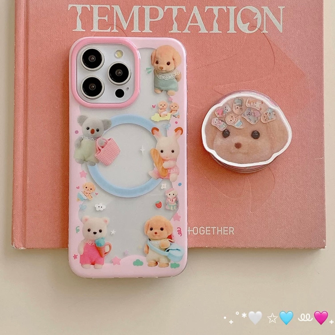 Cute Puppy Shaker Magnetic Stand iPhone Case