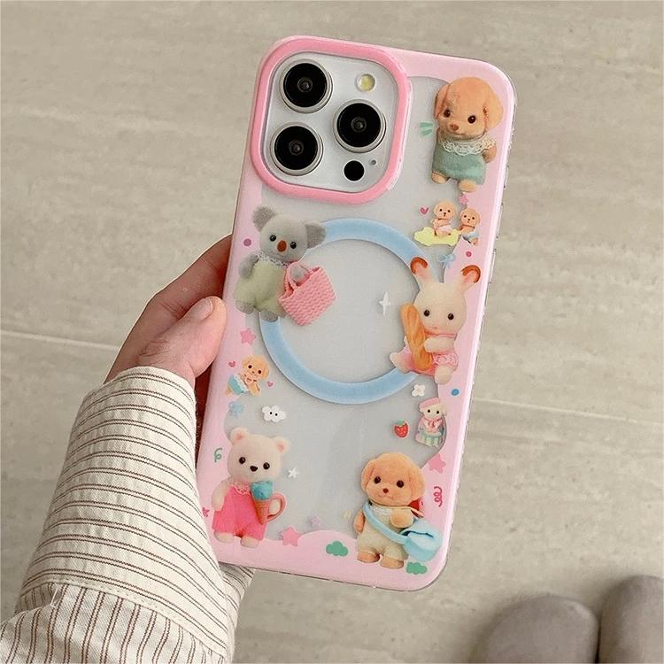 Cute Puppy Shaker Magnetic Stand iPhone Case