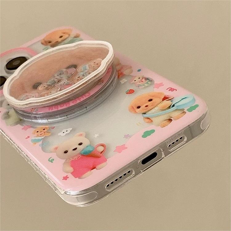 Cute Puppy Shaker Magnetic Stand iPhone Case