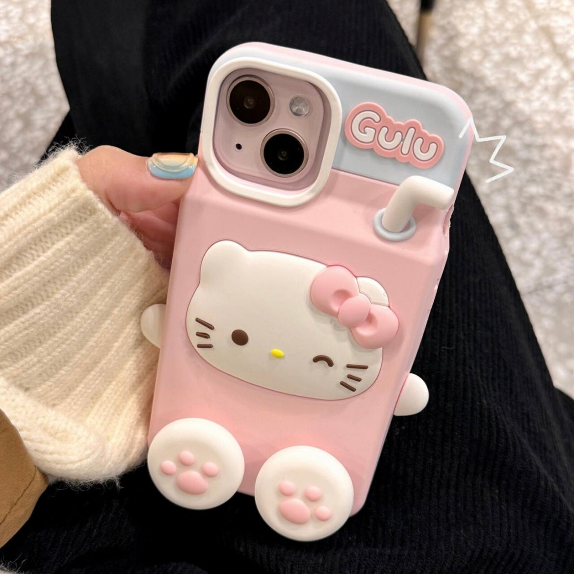 Cute Kitty Melo Milk Silicone iPhone Case AH701