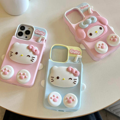 Coque iPhone en silicone AH701 avec motif de chaton mignon Melo Milk