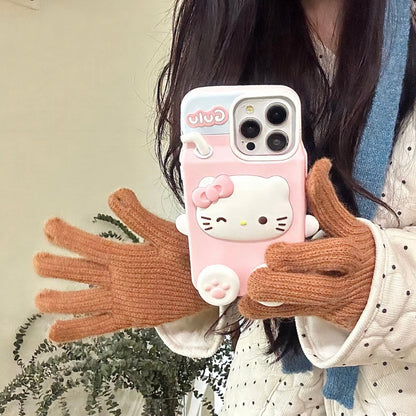 Coque iPhone en silicone AH701 avec motif de chaton mignon Melo Milk