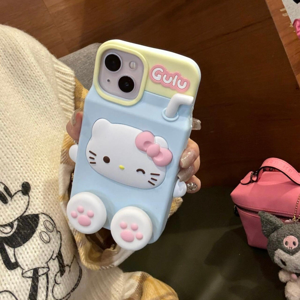 Cute Kitty Melo Milk Silicone iPhone Case AH701