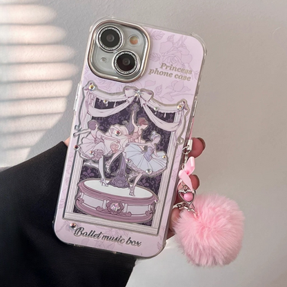 Coque iPhone avec chaîne représentant une jolie princesse de ballet