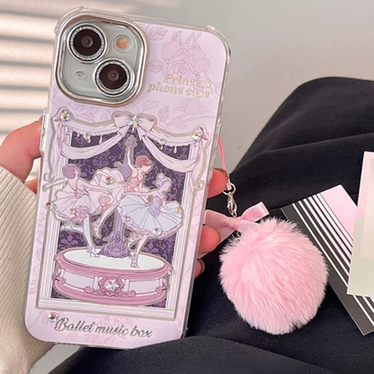 Coque iPhone avec chaîne représentant une jolie princesse de ballet