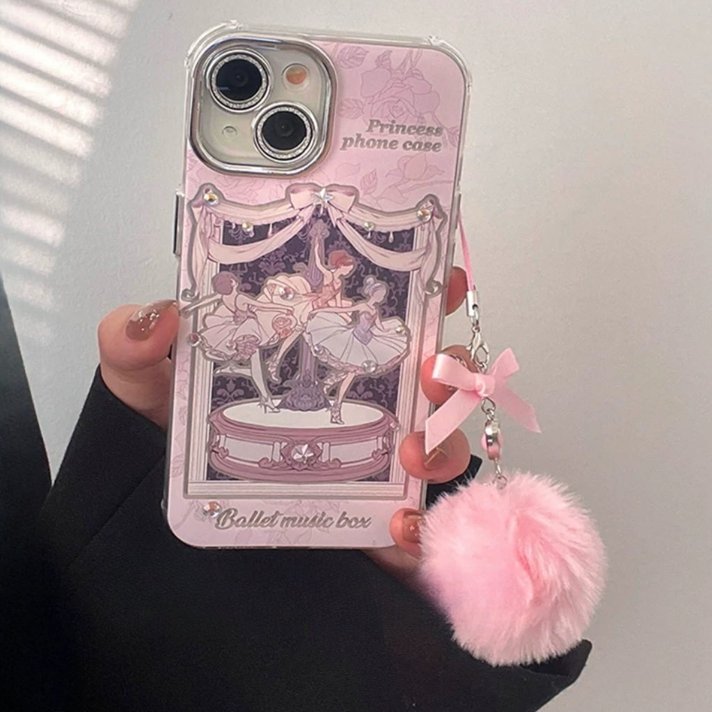 Sweet Dancing Ballet Princess iPhone Case With Chain