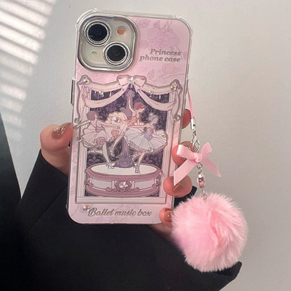 Coque iPhone avec chaîne représentant une jolie princesse de ballet