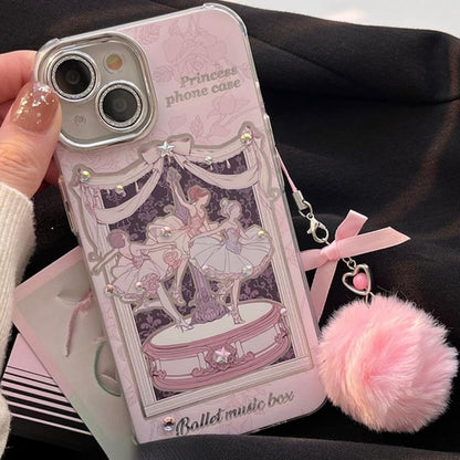 Coque iPhone avec chaîne représentant une jolie princesse de ballet