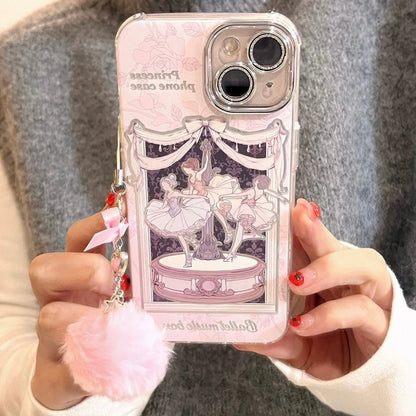 Coque iPhone avec chaîne représentant une jolie princesse de ballet