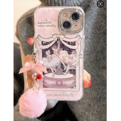 Coque iPhone avec chaîne représentant une jolie princesse de ballet