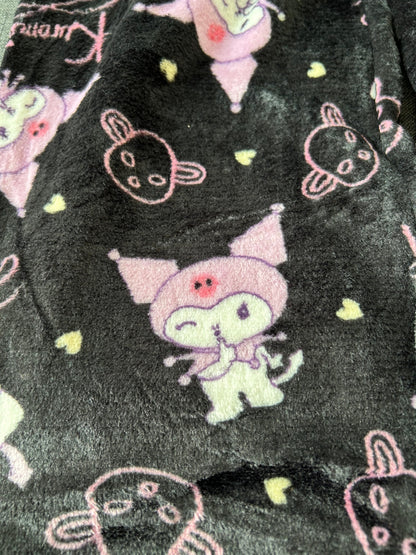 Pantalon de pyjama en fourrure noire Kuro