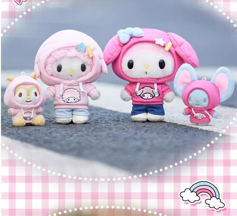 Kawaii Citywalk Anhänger Plüsch Schlüsselanhänger Brosche Set SK560