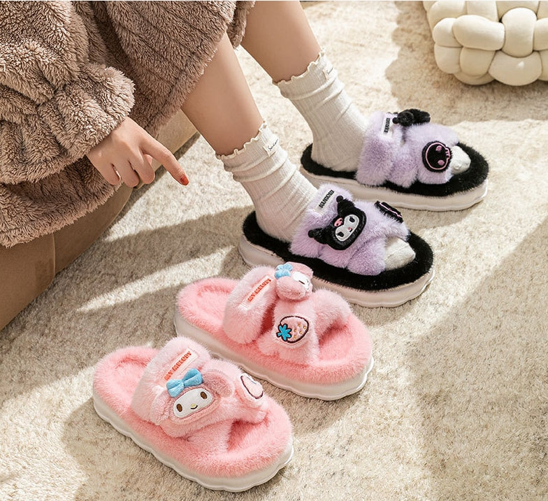 Chaussons mignons en peluche pour la maison