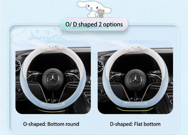 Cartoon Fuzzy Plush Soft Car Steering Wheel Cover