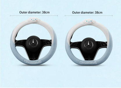 Cartoon Fuzzy Plush Soft Car Steering Wheel Cover