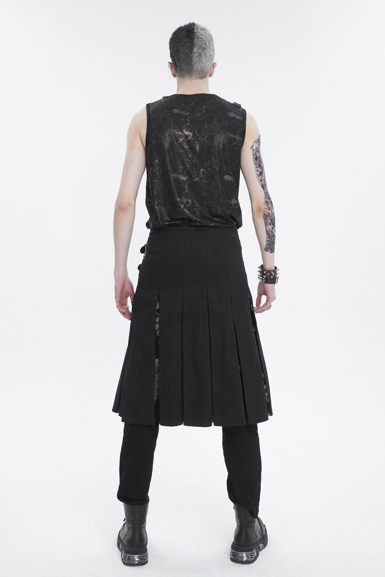 Graphic Print Buckle Pocket Punk Tank