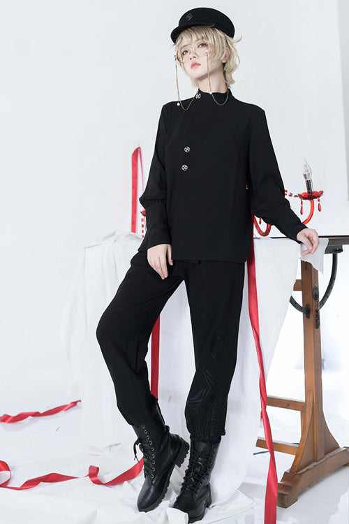 Star-Embroidered Ouji Trousers - Chronicles Edition - Gothic Edge