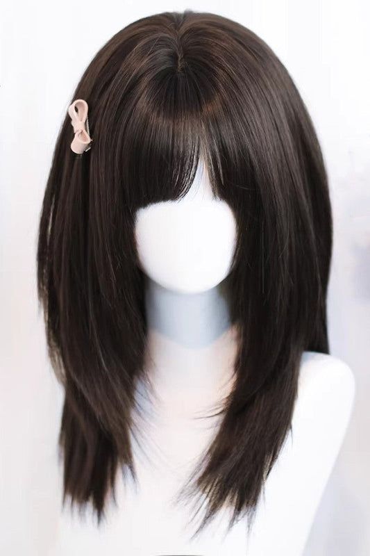 Cute Wispy Bangs Lolita Wig in Brown