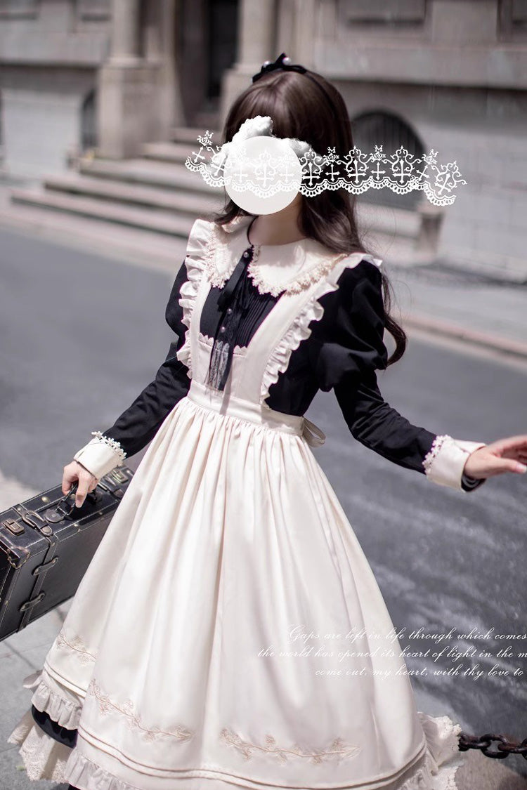 Doll Collar Long Sleeve Ruffle Bow Classic Dress - Angelina