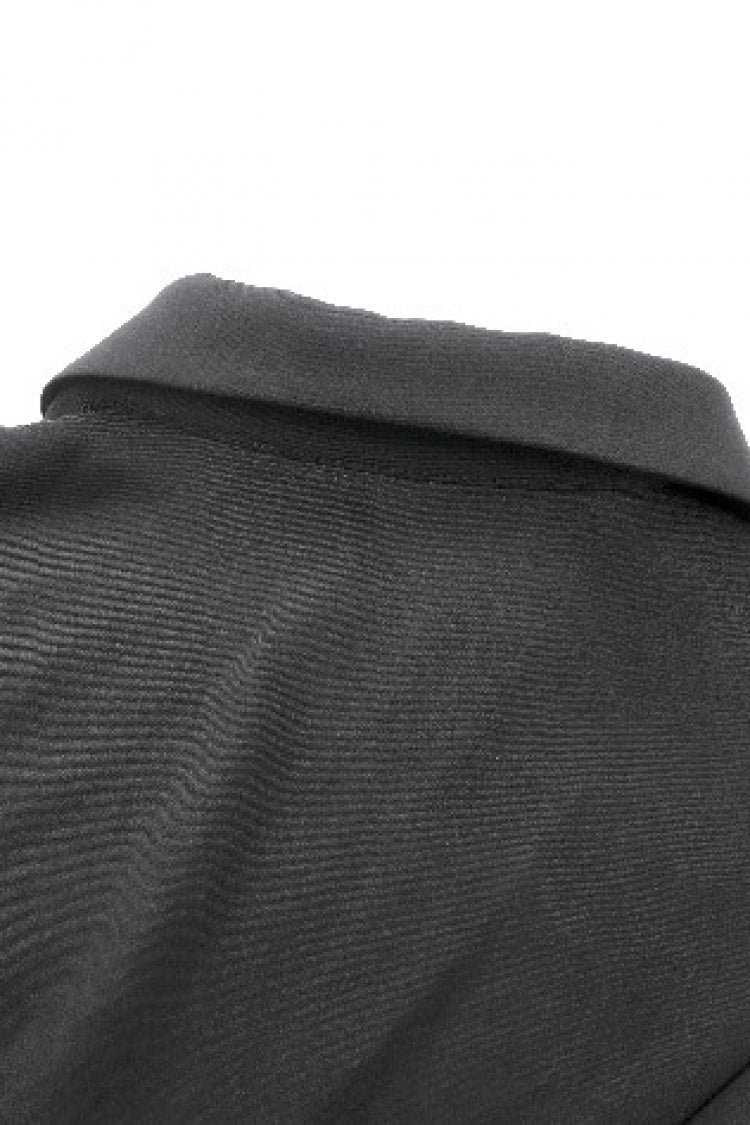 Lapel Collar Puff Sleeve Blouse with Removable Cravat - Gothic Edge