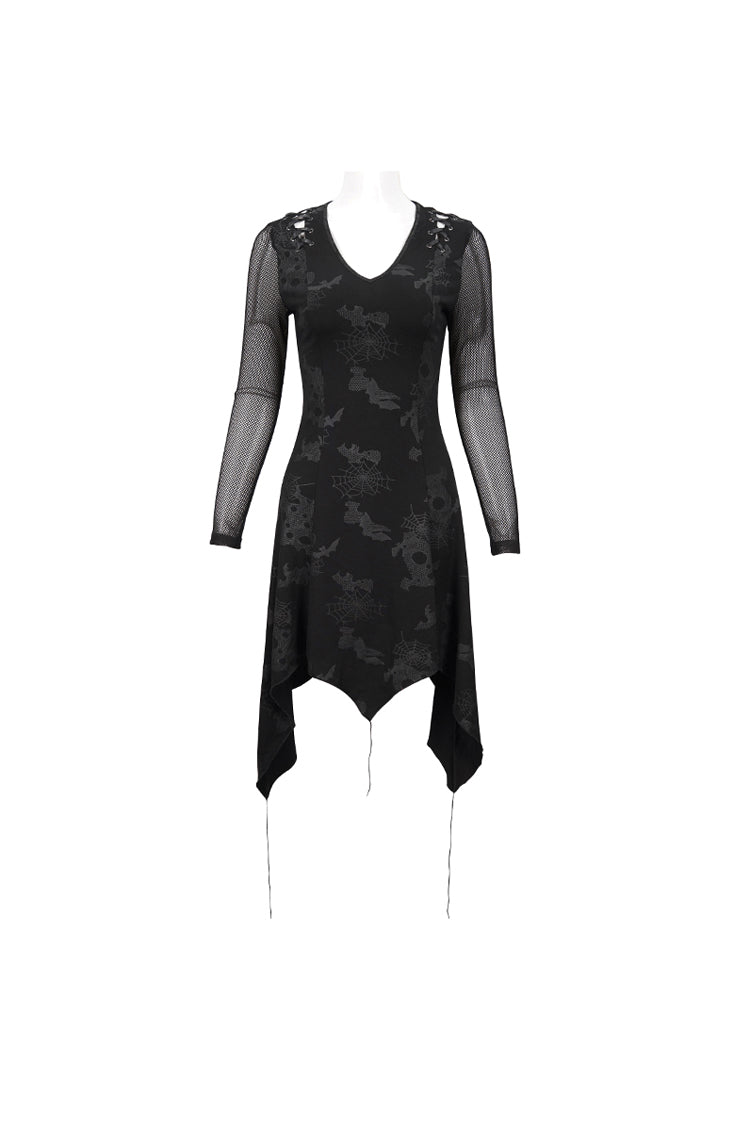 V-Neck Cutout Dress with Rope Tie and Print Details