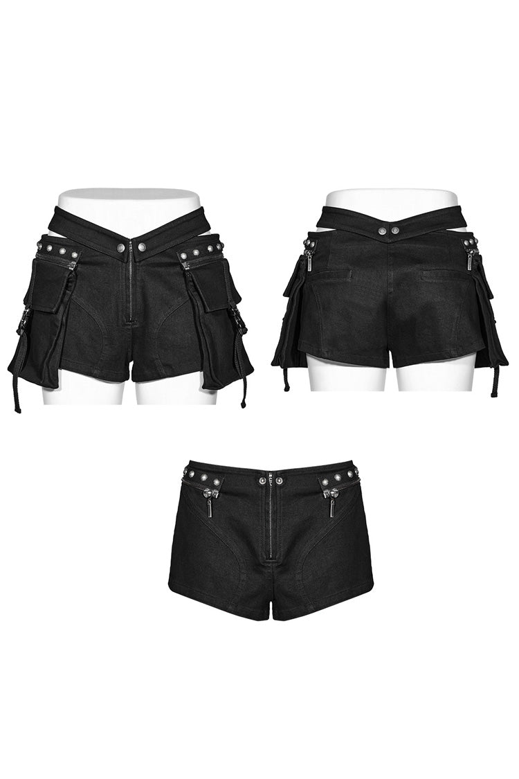 Riveted Pocket Punk Shorts for Women - Gothic Edge