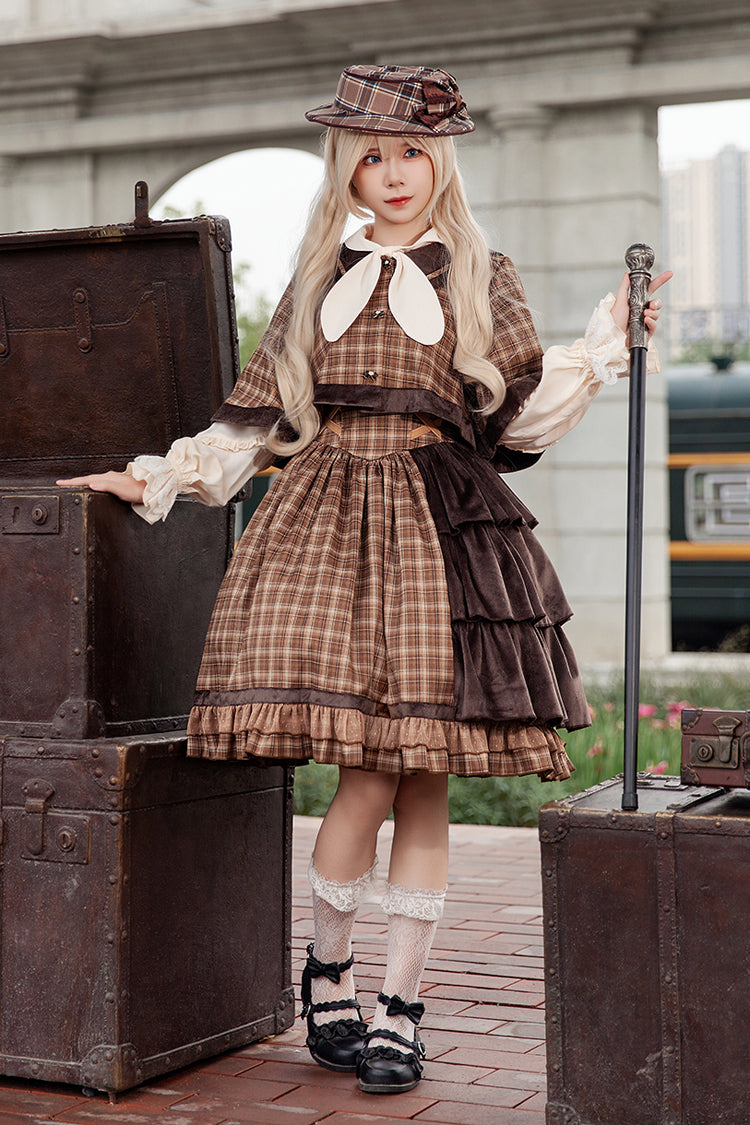 Chocolate High Waist Asymmetric Ruffle Strap Dress - Morning Tune