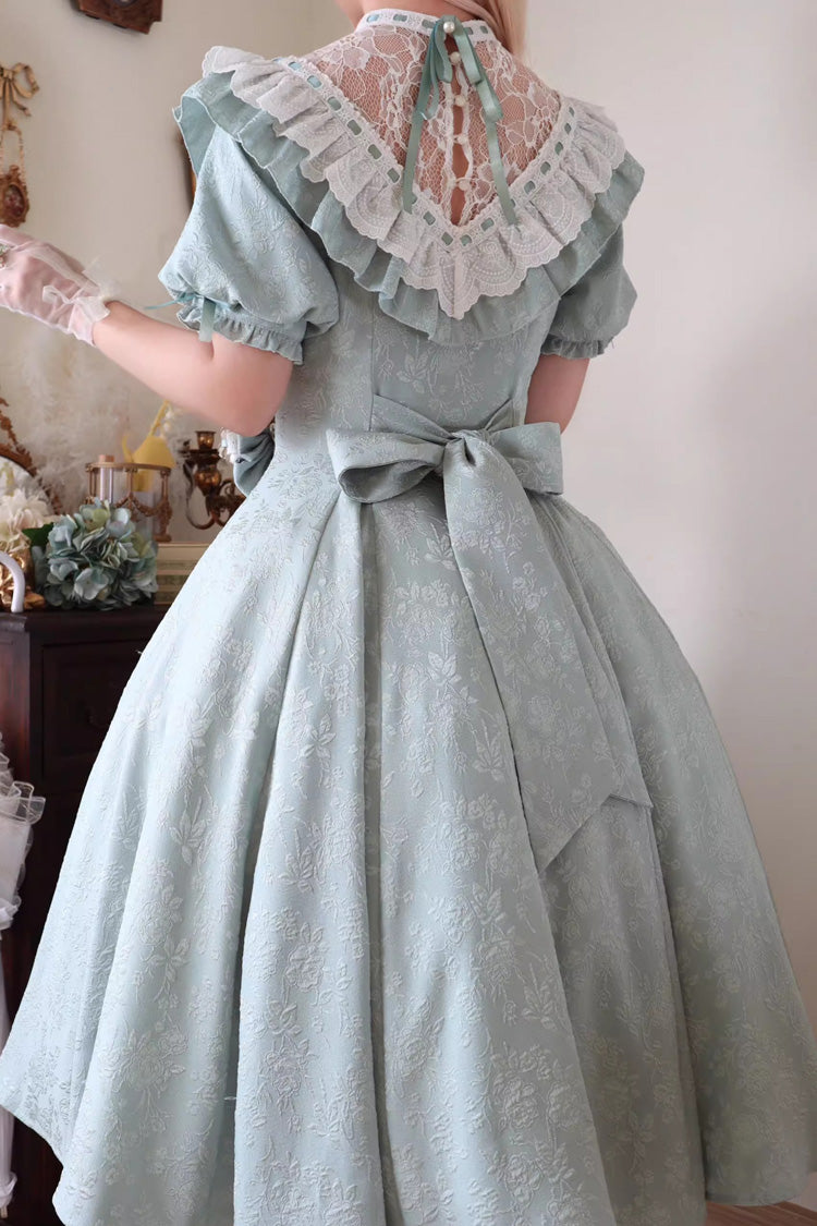 Emerald Short Sleeve Ruffle Bow Sweet Princess Lolita Dress