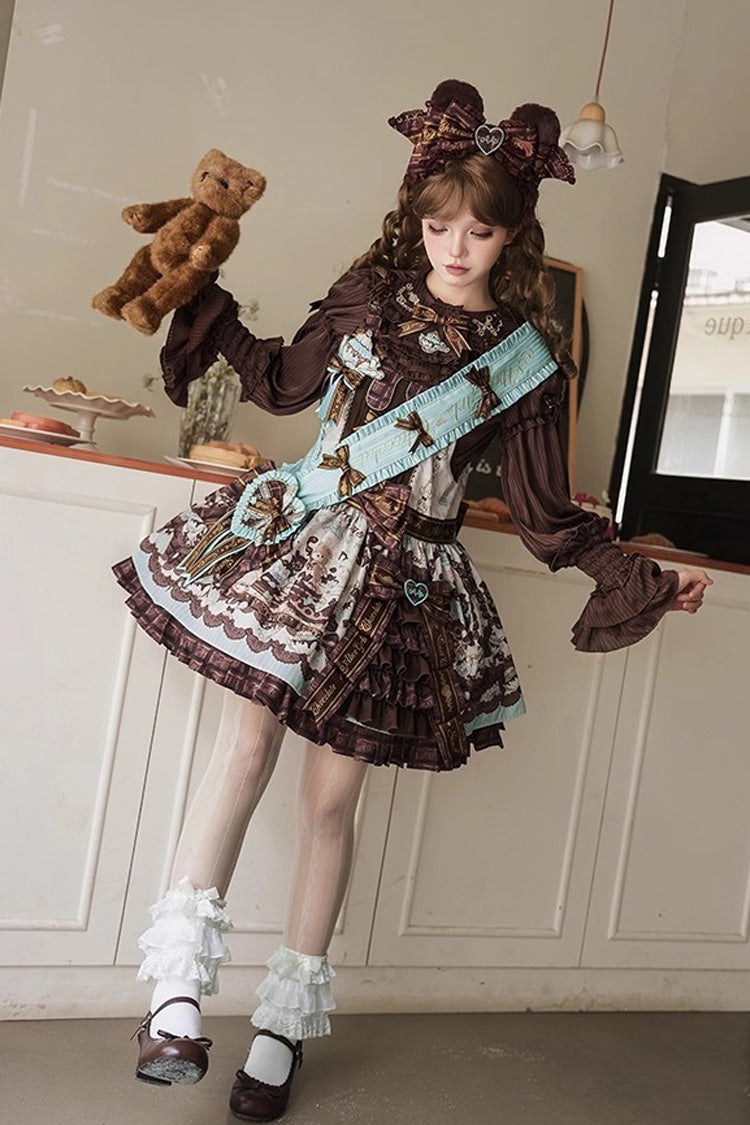 Asymmetric Sweet Lolita Strap Dress with Ruffle Side Cardigan