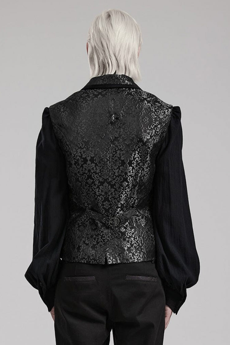 Gothic Men's Sleeveless Vest with Gem Buttons and V-Neck - Two Colorways
