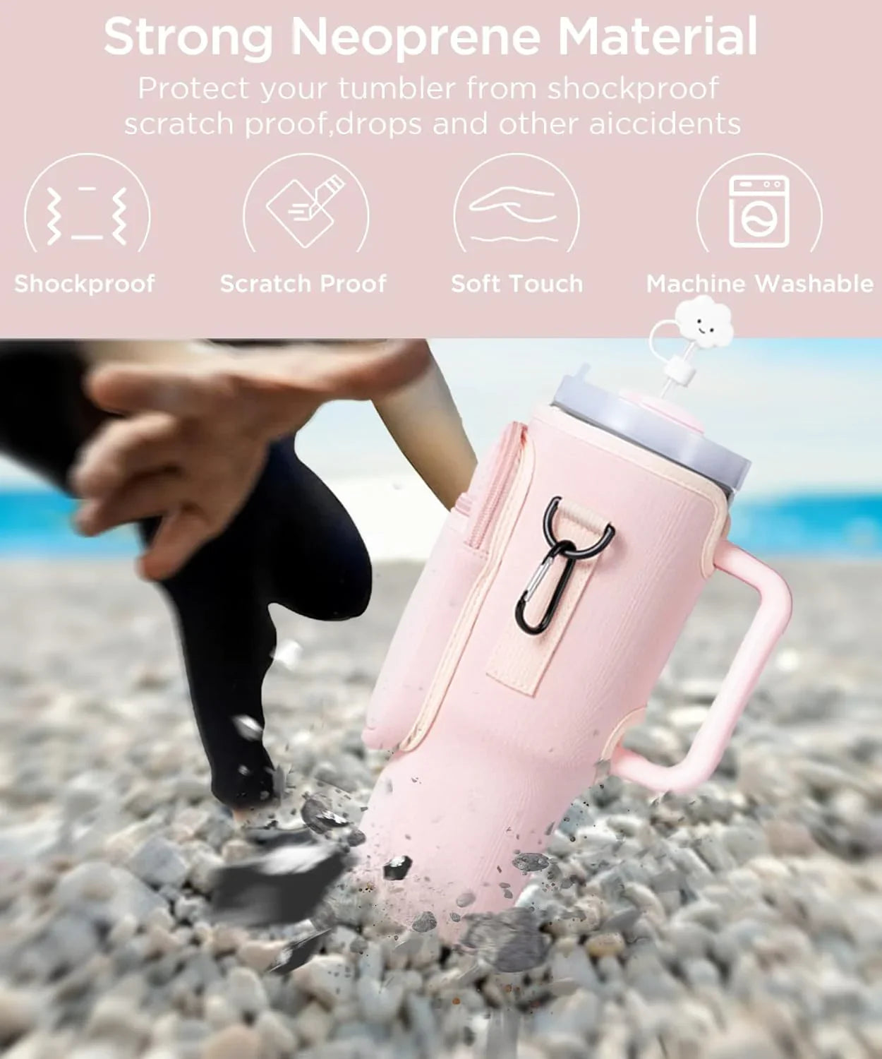 Strap Pouch with Phone Pocket Matching Bottle Carrier Adjustable Water