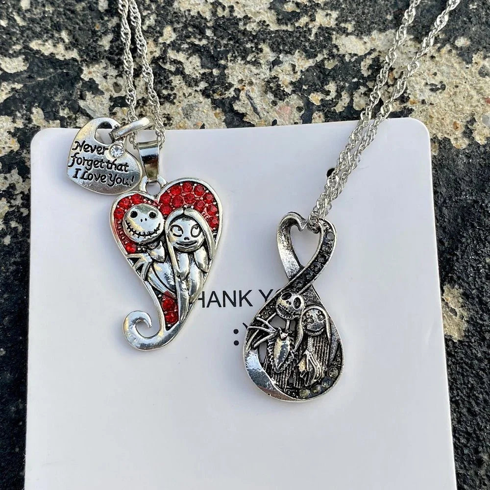 (2 Jack Skellington Sally Couple PCs) Necklace