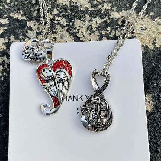 (2 Jack Skellington Sally Couple PCs) Necklace