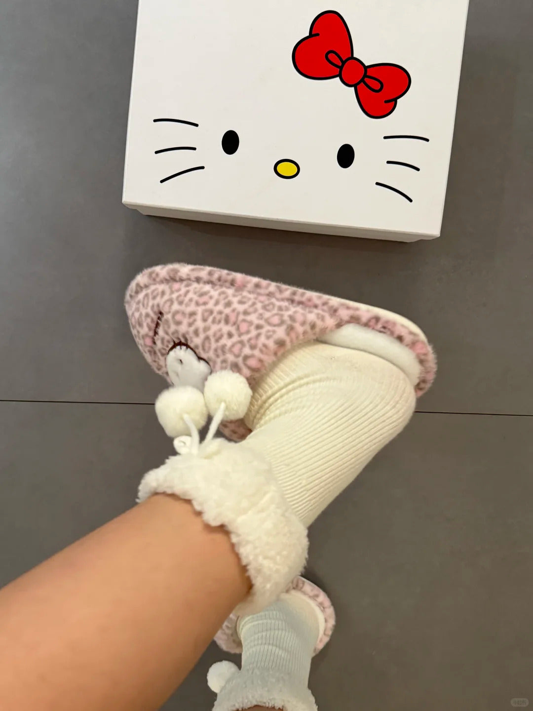 Hello Slippers Kitty Fluffy Home Slipper Leopard Indoor