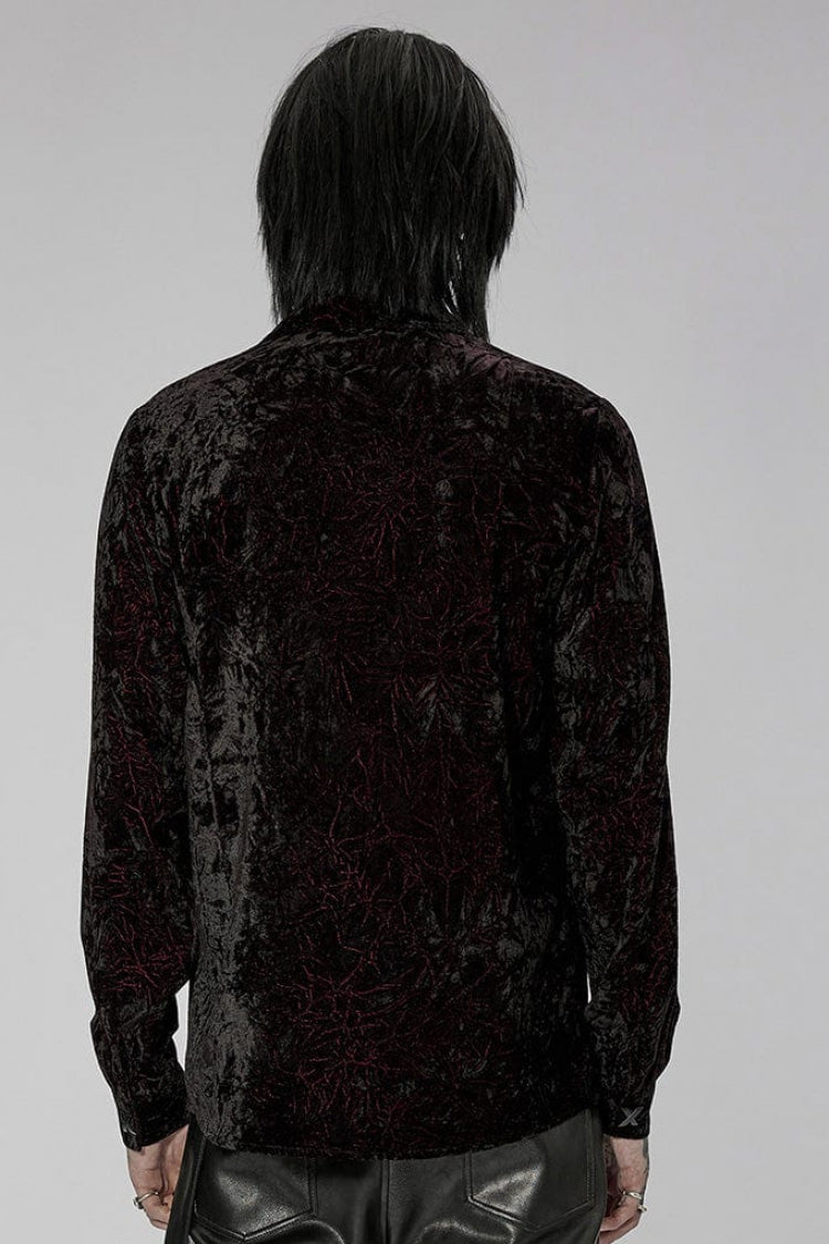Steampunk Men's Blouse with Stand Collar and Detachable Chain - Two Variants