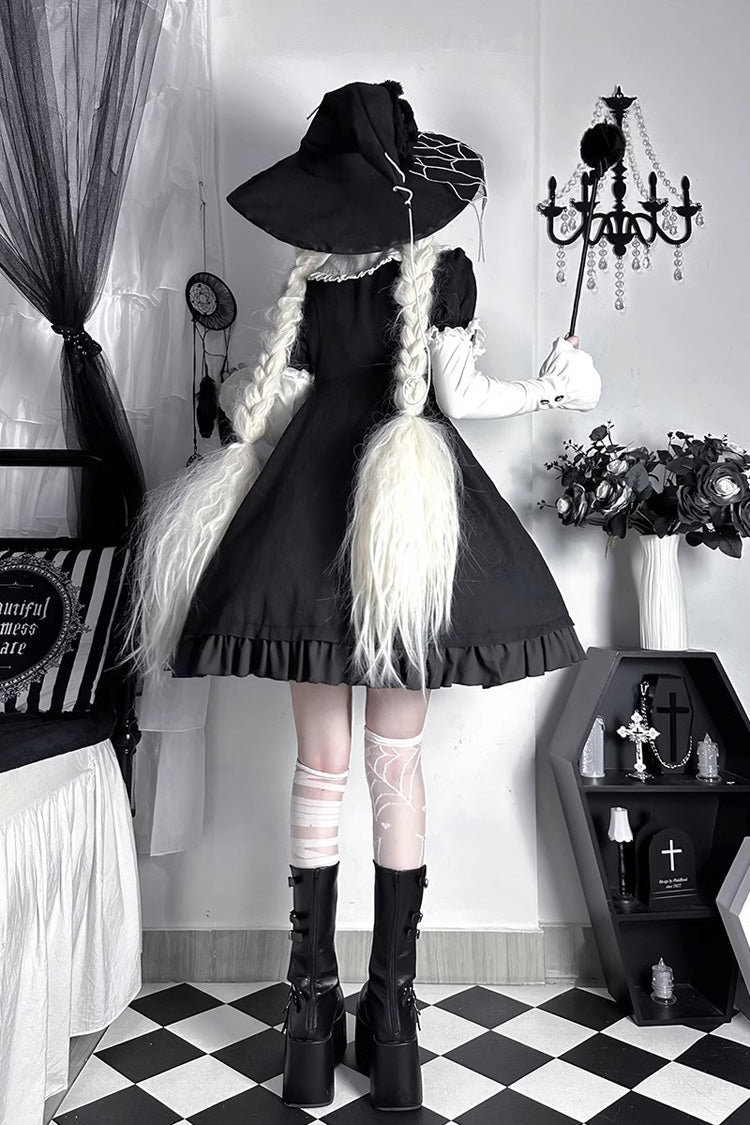 Lolita Dress with Spider Print and Ruffles