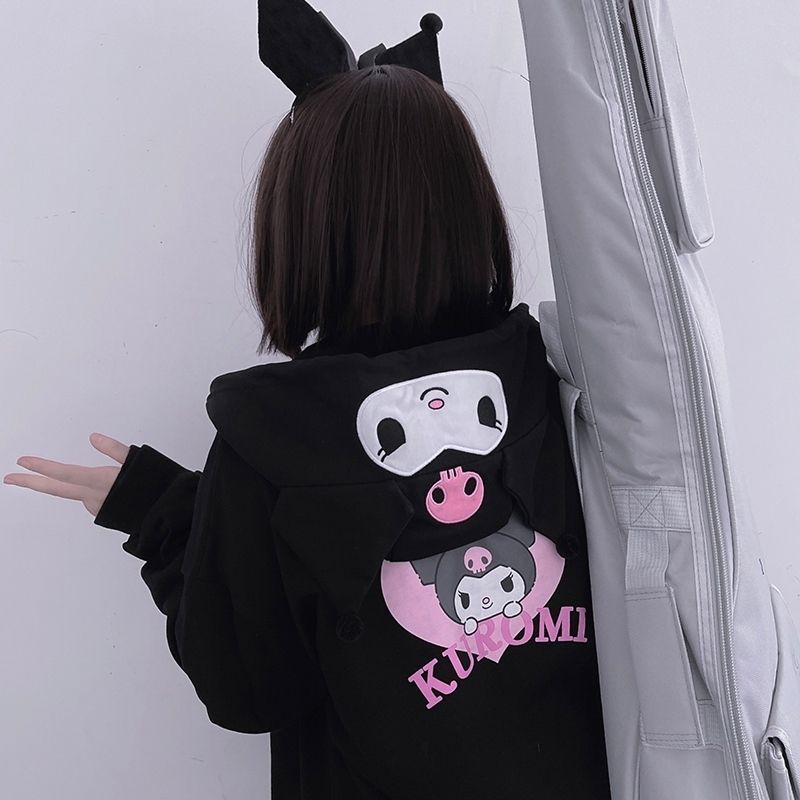 Pull cardigan brodé à motif d'anime doux KI592