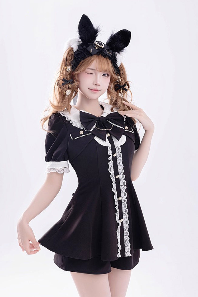 Japanese Jirai Kei Outfit with Bowknot Details