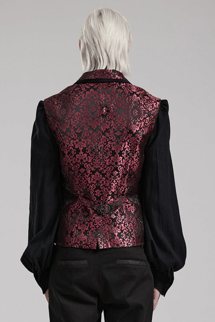 Gothic Men's Sleeveless Vest with Gem Buttons and V-Neck - Two Colorways